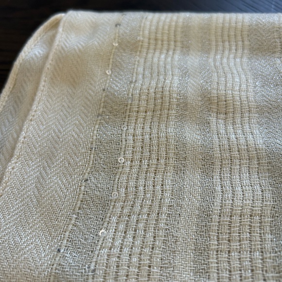 Free People Cream sequined light weight scarf NWT - Picture 6 of 7